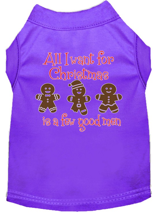 All I want is a Few Good Men Screen Print Dog Shirt Purple XXXL